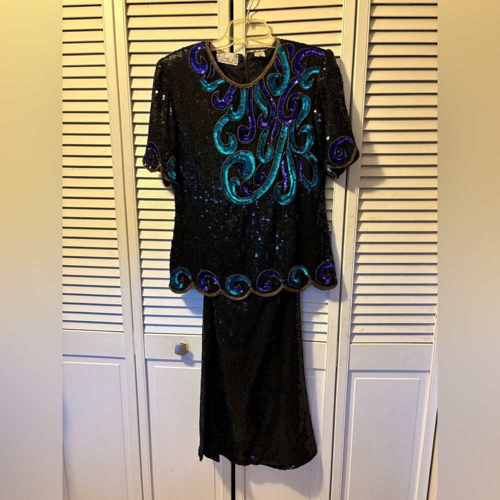 Rina Z 2pc Formal Dress black and sequin size M